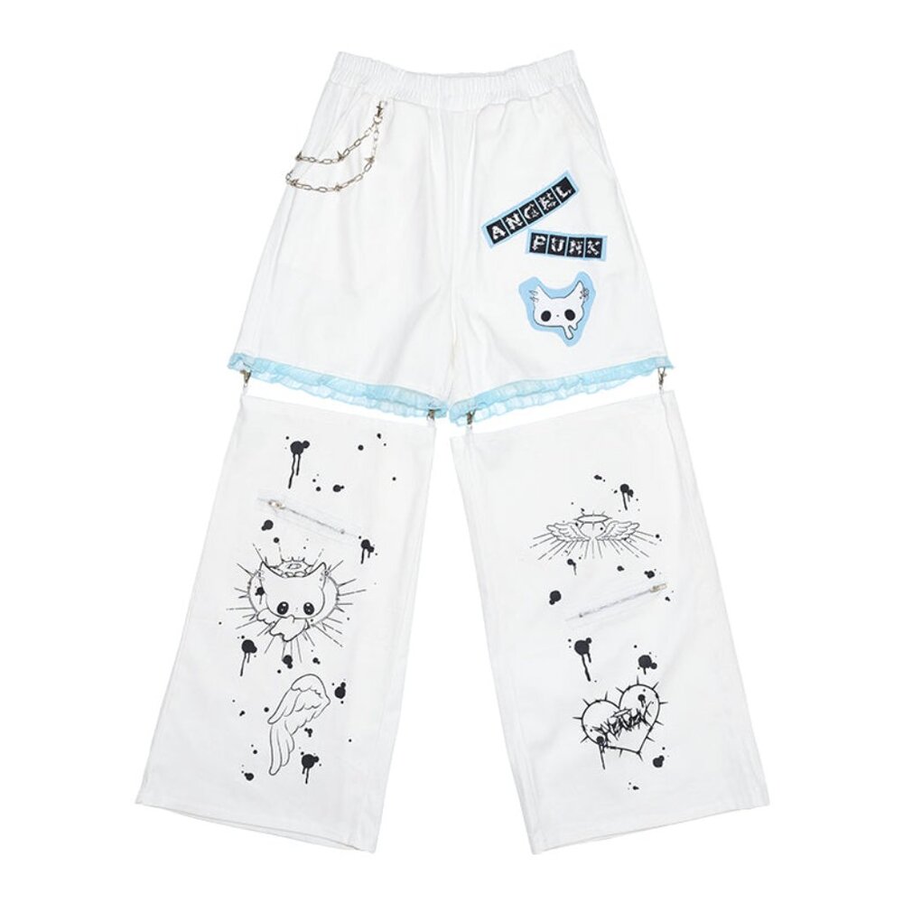 NEW ACDC RAG - Baby Punk Angel Punk Detachable Cargo Pants
